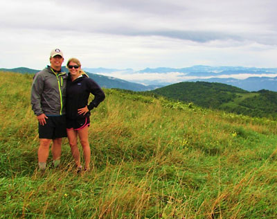 Ashleigh and husband Jay on Max Patch Bald