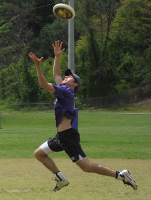 Daniel playing frisbee