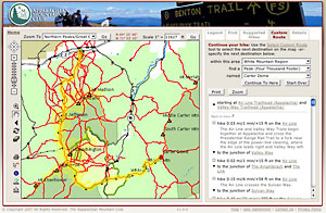 image of the AMC White Mountain Guide Online interface