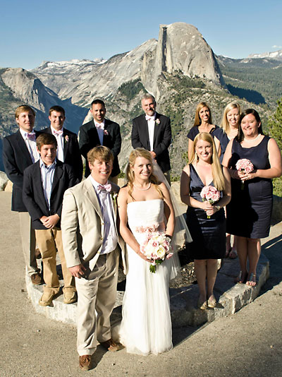 Wedding party at Glacier Point in Yosemite National Park. Photo credit: Jovan Rodriguez. Wedding party at Glacier Point in Yosemite National Park. Photo credit: Jovan Rodriguez.
