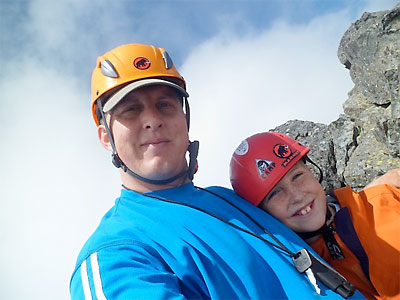 My son and I on the Summit of Kaleetan Peak In the Alpine Lakes, WA