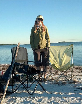 Megan on Panther Key in the 10,000 Islands in Dec 2012. 