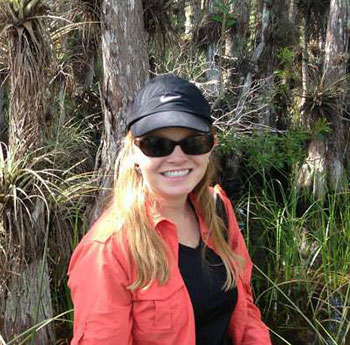 Megan on a large cypress dome off the Florida Trail just north of Loop Road 